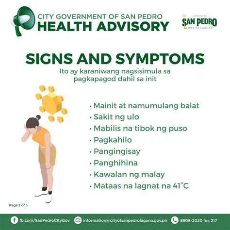 Heat stroke: Mga Sintomas, Pag.